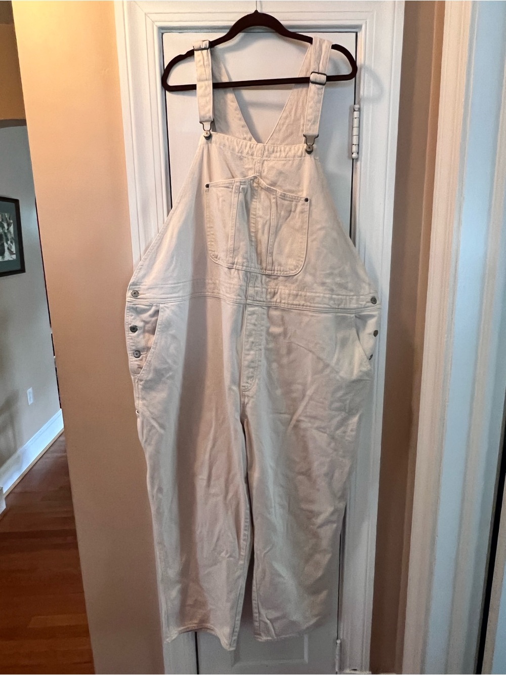 Old Navy Cream Utility Cotton Overalls